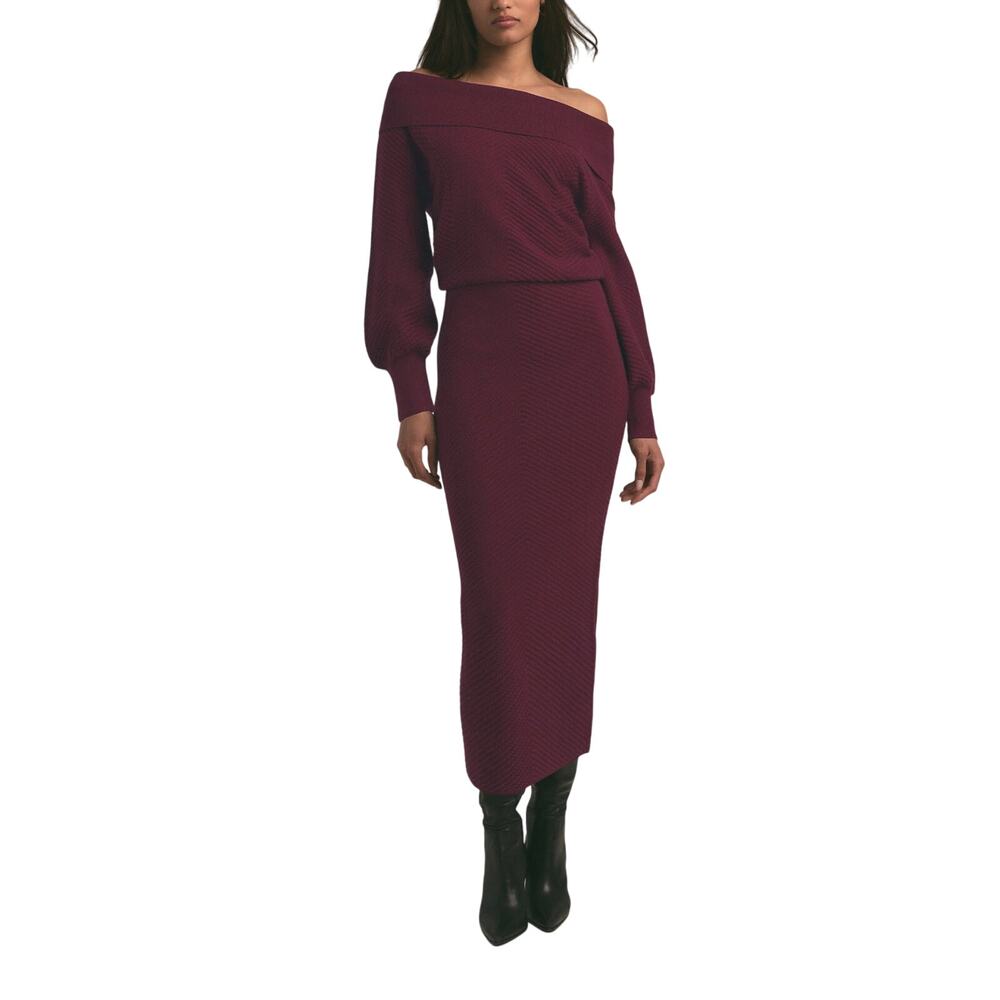 Favorite Daughter “Irene” Sweater Dress, Burgundy